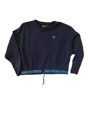 Under Armour, Project Rock  Blue Cropped Sweatshirt, Sz XXL
